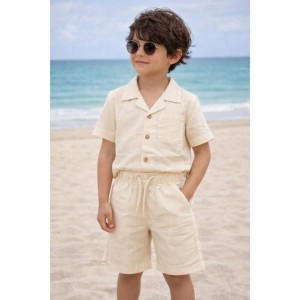 ست بلوز و شلوارک یقه انگلیسی