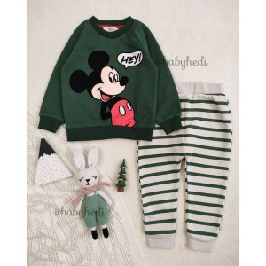 ست بلوز و شلوار میکی موس سبز