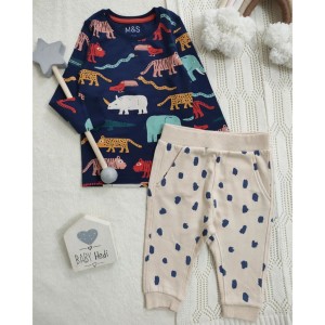 بلوز نخی حیوانات و شلوار توکرکی