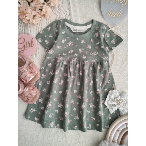 پیراهن سبز گلدار