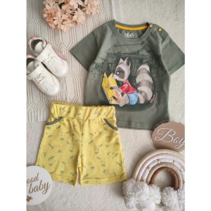 ست تیشرت و شلوارک راکون کتابخون