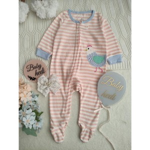 سرهمی راه راه صورتی پرنده