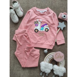 ست بلوز و شلوار موتور صورتی