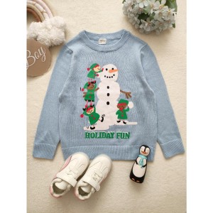 بلوز بافت آدم برفی آبی