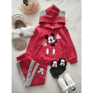 ست هودی و شلوار میکی موس قرمز