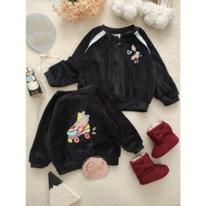 سوییشرت مخمل سرمه ای اسکیت