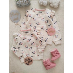 بلوز توکرک قلب صورتی سرشانه چیندار