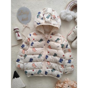 کاپشن شیری با طرح جذاب کارتنی