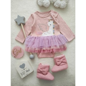 بادی دامن توردار طرح اسب تک شاخ