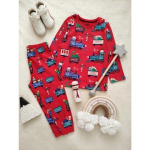 ست بلوز و شلوار قرمز نخی