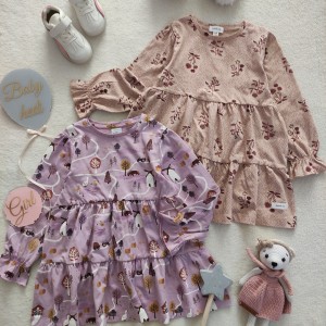 پیراهن های نخی طرح گندم و بنفش