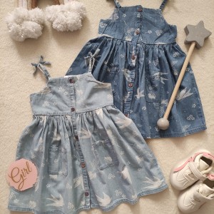 سارافون دخترانه گل و پرنده