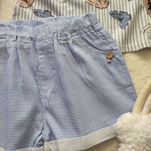 شلوارک چهارخونه ریز