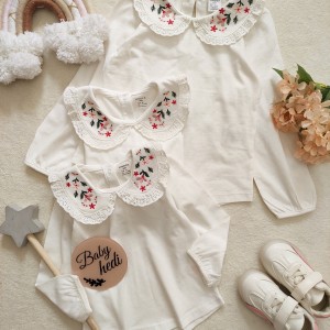 بلوز سفید یقه دار مجلسی