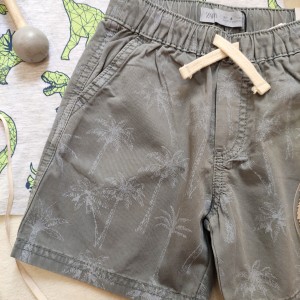 شلوارک  کتان طوسی نخل زارا