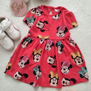 پیراهن نخی قرمز میکی موس 