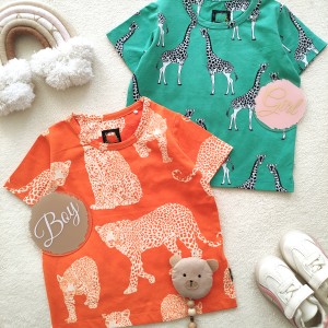 تیشرت های رنگی پلنگ و زرافه