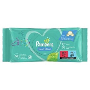 دستمال مرطوب کودک پمپرز مدل fresh clean بسته 52 عددی