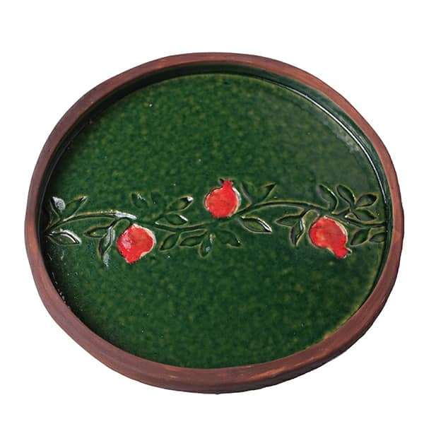 ظرف سفالی طرح انار مدل گرد کد 0027