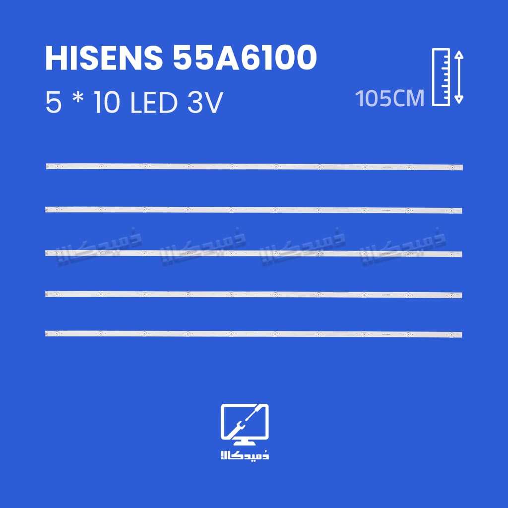 بک لایت تلویزیون هایسنس مدل 55A6100