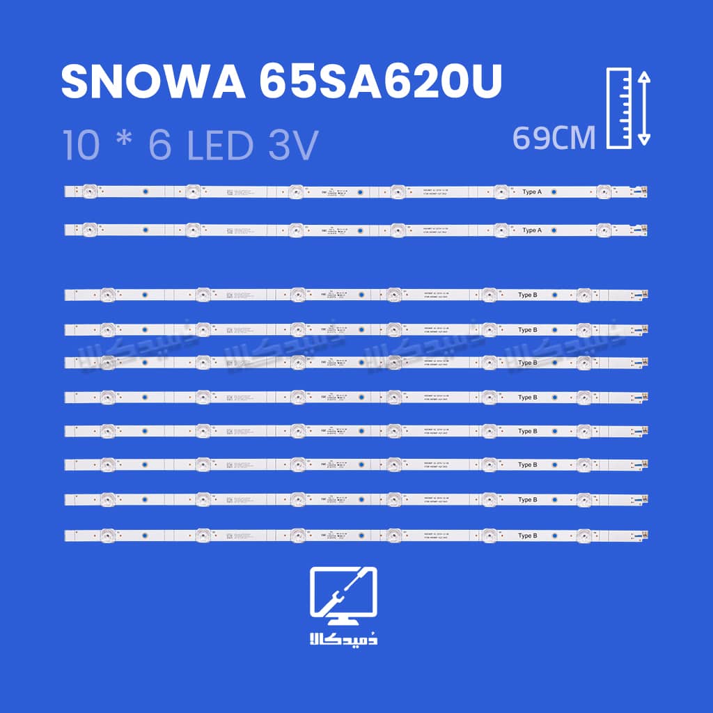 بک لایت تلویزیون اسنوا مدل 65SA620U