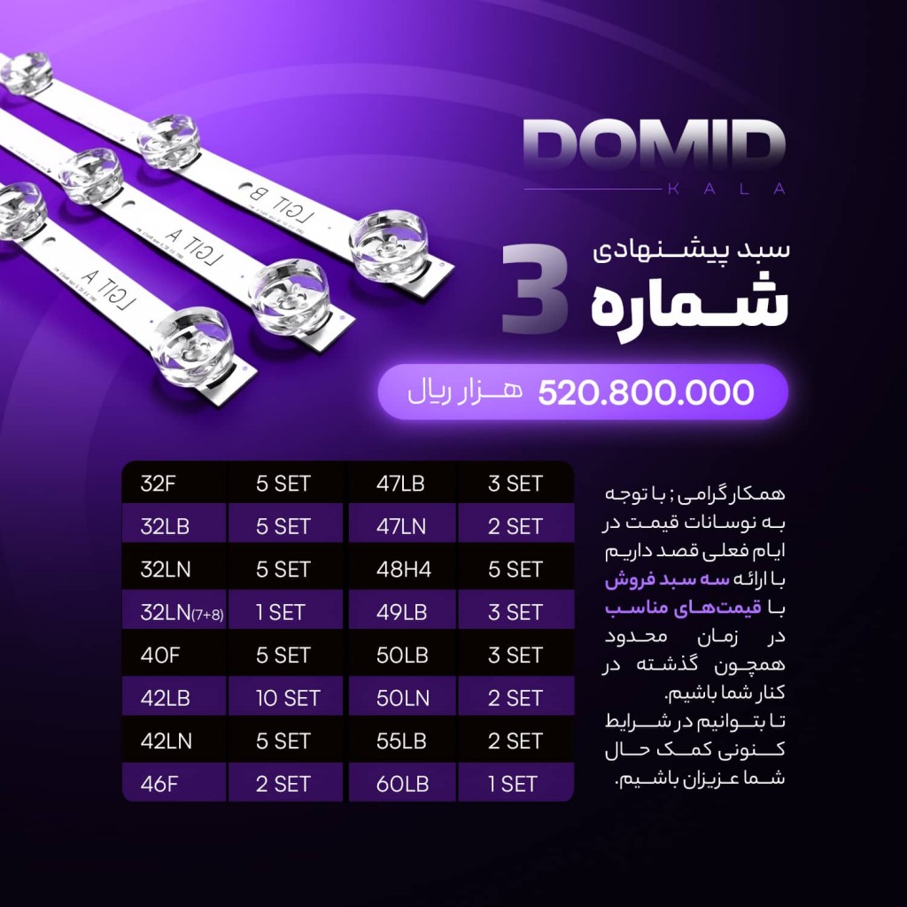 سبد اقتصادی بک لایت سری LB و LN ( شماره سه )