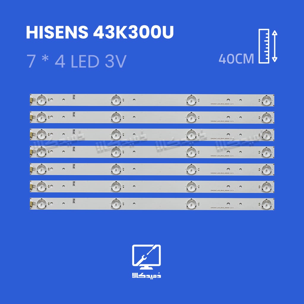 بک لایت تلویزیون هایسنس مدل 43K300U