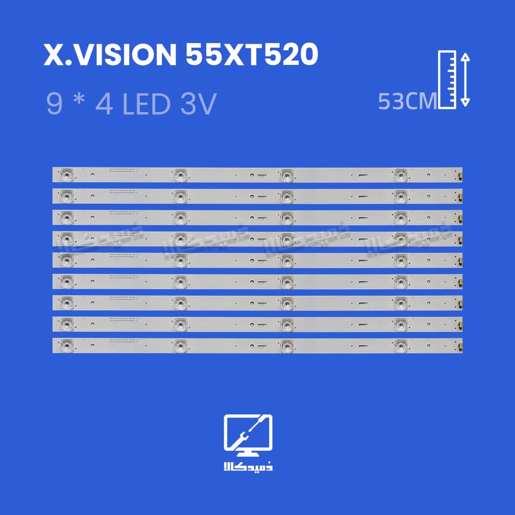 بک لایت تلویزیون ایکس ویژن مدل 55XT520