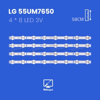 بک لایت تلویزیون ال جی مدل  55UM7650