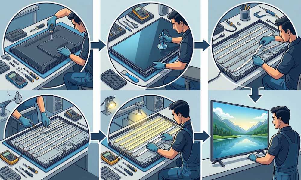 تعویض بکلایت تلویزیون اسنوا