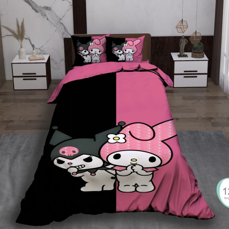 روتختی  ۱نفره کرومی4تکه۳ بعدی برند رمانتیک (چاپ دیجیتال)