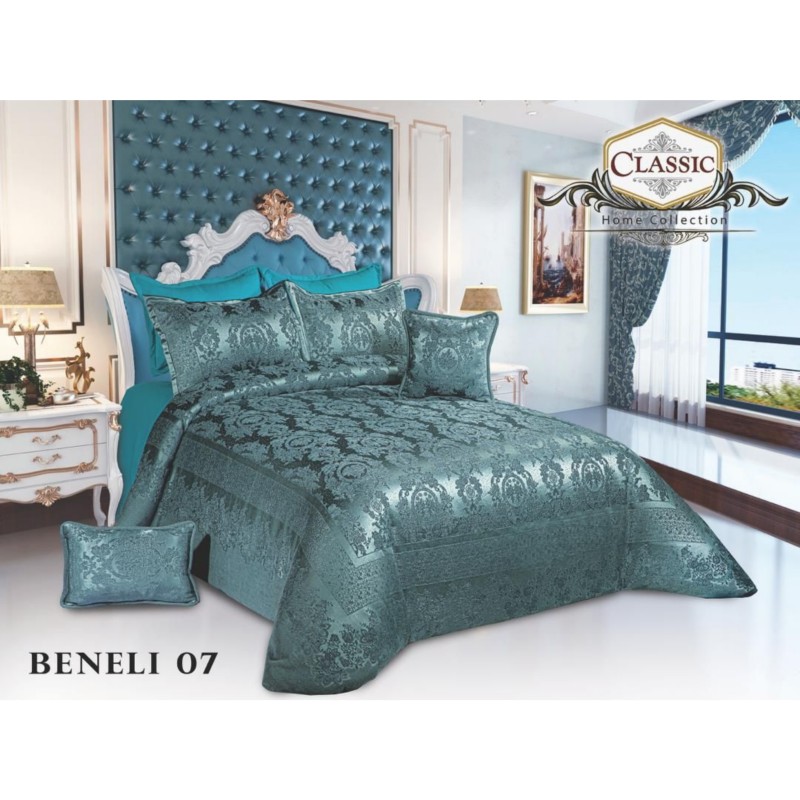 روتختی دونفره ۸ تکه کلاسیک ابریشم ژاکارد طرح BENELI