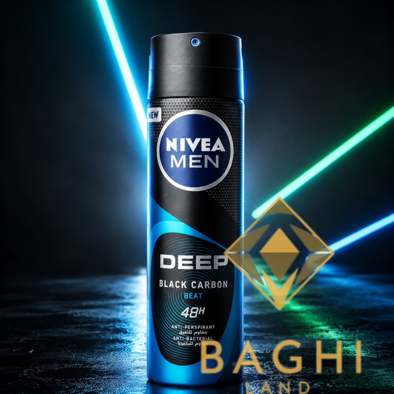 اسپری ضد تعریق مردانه مدل Deep Black Carbon Beat حجم 150 میلی‌لیتر