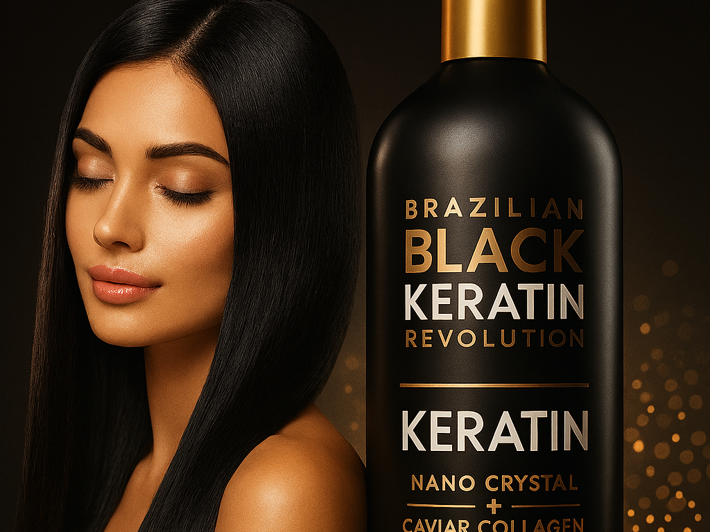 ? "Brazilian Black Keratin Revolution – Ultimate Hair Repair & Straightening with Nano Crystal and Caviar Collagen, Made in São Paulo – Officially Imported by Ava Company"