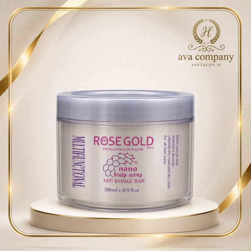 اسکراب پوست سر رزگلد ROSEGOLD Nano Scalp Scrub حجم 310 میل | سم‌زدایی، کنترل چربی و تقویت رشد مو