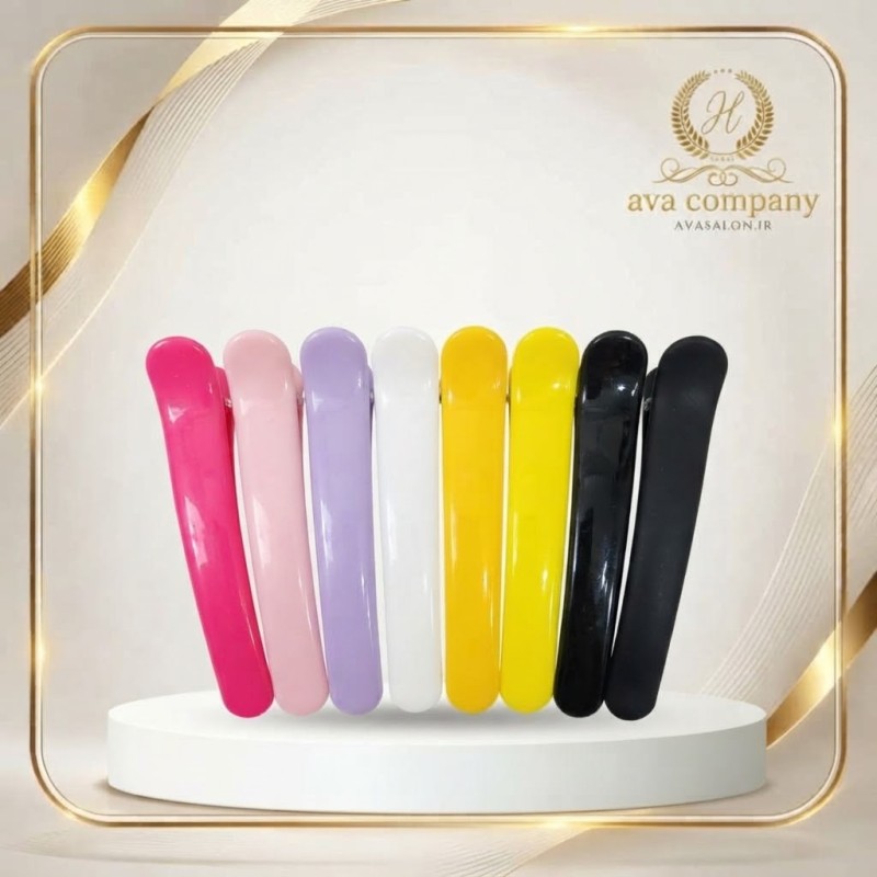 گیره رنگی کوچک 12 عددی آرایشگری حرفه‌ای | مناسب تقسیم‌بندی، فیکس و حالت‌دهی مو در سالن زیبایی