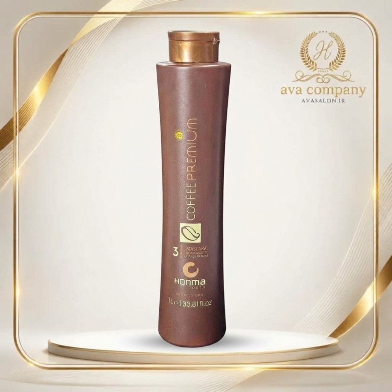 ماسک مو قهوه تلخ هونما Honma Coffee Premium 1000ml | ترمیم‌کننده، احیاکننده و نرم‌کننده موهای آسیب‌دیده