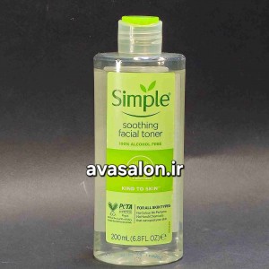 تونر تسکین دهنده پوست سیمپل Simple