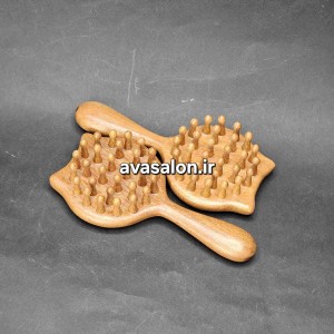 شانه چوبی ماساژ گربه ای دسته دار
