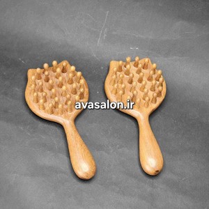 شانه چوبی ماساژ گربه ای دسته دار