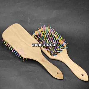برس چوبی دانه پلاستیکی رنگی