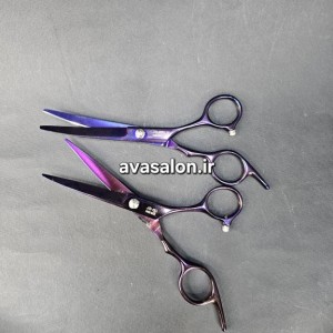 پک قیچی آرایشگری ۵ تکه Poetry Kerry مدل JS-60 Hand Made سایز ۶ اینچ + شانه فلزی