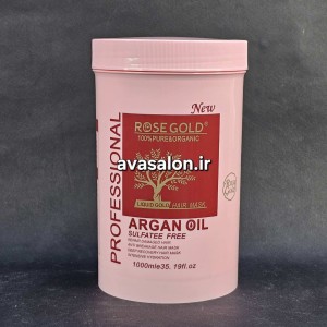 ماسک موی آرگان Rose Gold بدون سولفات – ترمیم، آبرسانی و احیای عمیق موهای آسیب‌دیده و کراتین‌شده