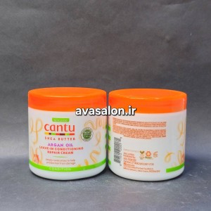 کرم ترمیم‌کننده بدون آبکشی کنتو آرگان و شی باتر Cantu | نرم‌کننده و تقویت‌کننده موهای خشک و آسیب‌دیده