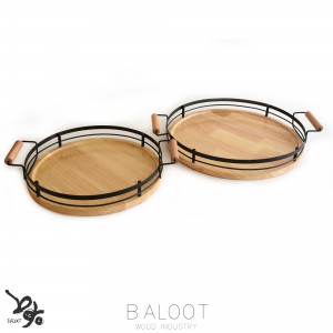 سينی چوب و فلز گرد کوچک کد 5554