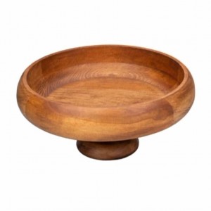 میوه‌خوری چوبی پایه‌دار مدل خمره‌ای (خراطی) با قطر ۳۰ سانت کد 417