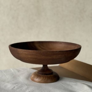 میوه‌خوری چوبی لوکس مدل کاجی (خراطی) ۳۵ سانت – کد 422