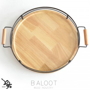 سينی چوب و فلز گرد کوچک کد 5554