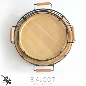 سينی چوب و فلز گرد کوچک کد 5554