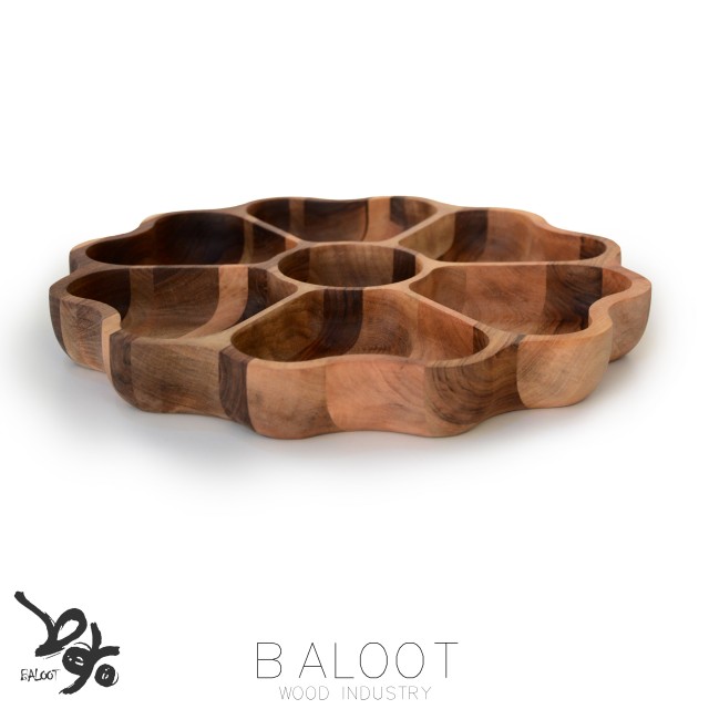 اردور  چوبی طرح گل 7خانه  گردو کد 5008